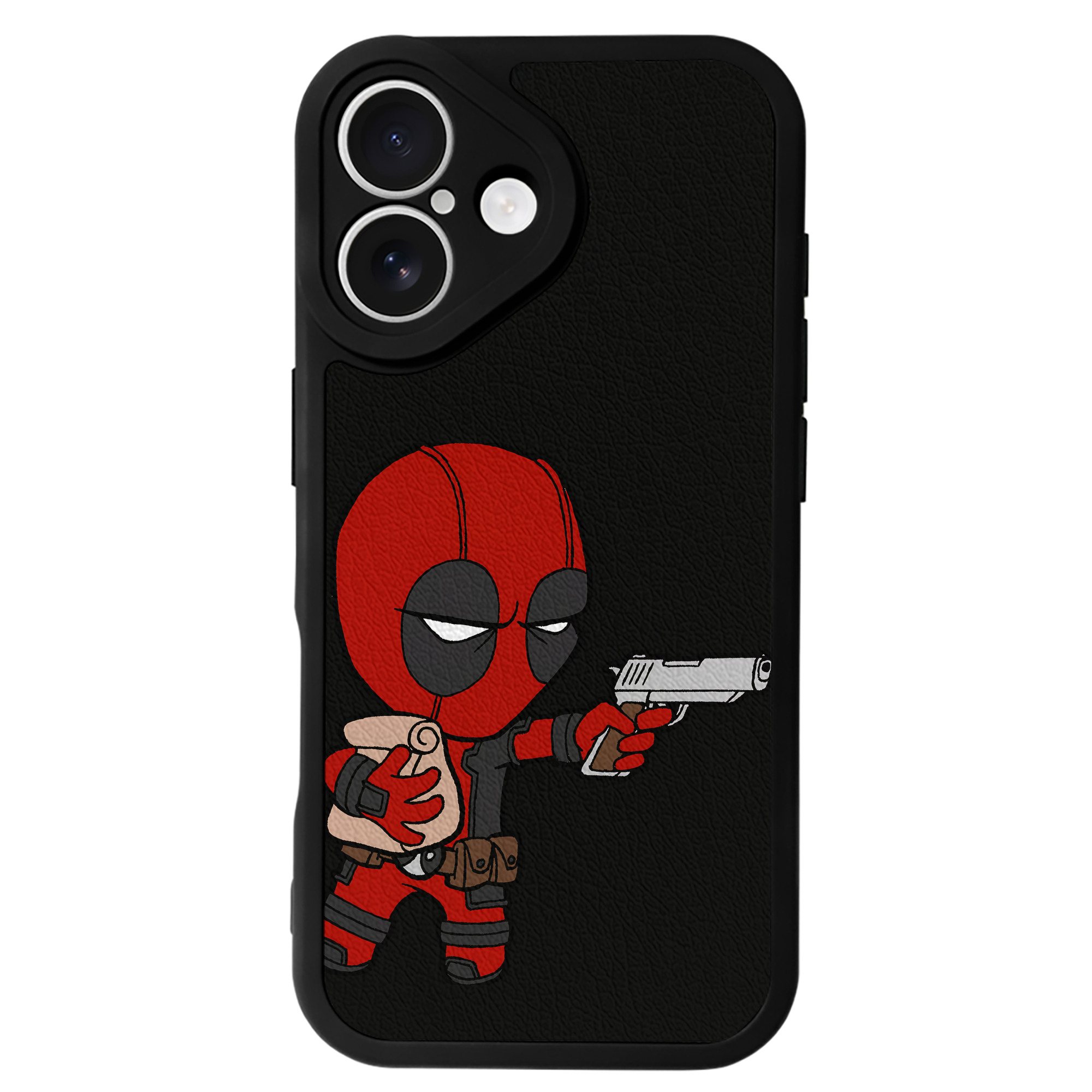 （画像用） Deadpool デッドプール 【iPhone 16シリーズ対応】シリコンスマホケース（レザー調） 材質：シリコン